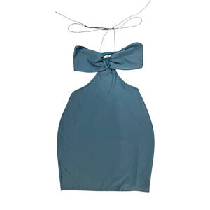 Halter Mini Dress - Blue